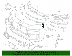 Left front bumper mount for BMW 7 G70 23-25 M package