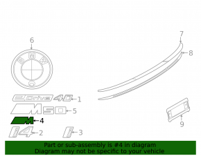 BMW i4 2022-2024 M Wing Emblem, Front Left