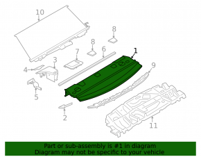Rear shelf BMW 4 F32 14-20 Coupe, for speakers without curtain, black