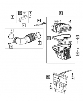 Air Filter Housing Dodge Challenger 11-19 5.7