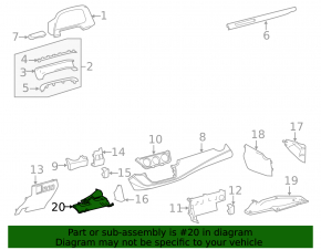 Toyota Rav4 13-18 Driver's Footwell Front Panel Trim