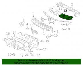 Right windshield wiper grille plastic Lexus RX300 98-03
