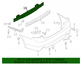Subaru Legacy 15-19 rear bumper reinforcement