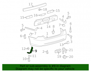 Rear bumper mount left lower Lexus ES350 07-12