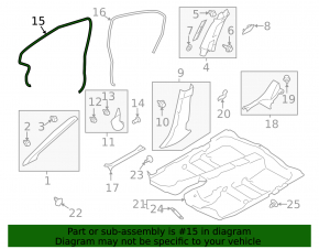 Door seal front left Subaru XV Crosstrek 13-17