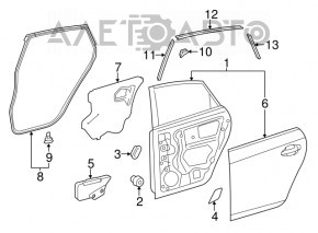 Door bare rear left Toyota Prius 30 10-15
