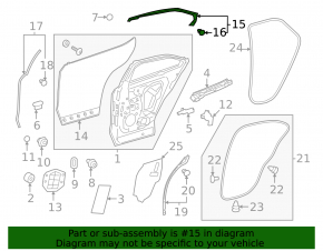 Door seal upper rear right Lexus UX200 UX250h 19-