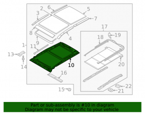 Panoramic sunroof mechanism for the Hyundai Santa FE Sport 13-14