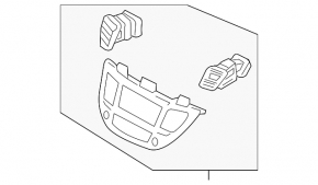 Front panel trim with central air deflectors Hyundai Tucson 16-18 for small display