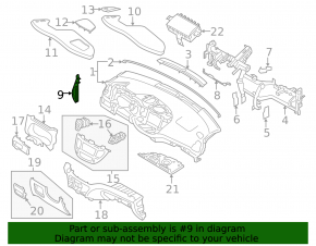 Front panel trim side right Hyundai Tucson 16-18 gray