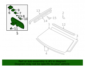 Lexus RX300 98-00 beige auto-dimming interior mirror