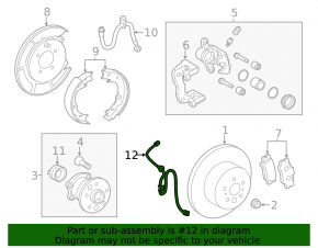 Rear left ABS sensor wire for Lexus ES300h ES350 13-18