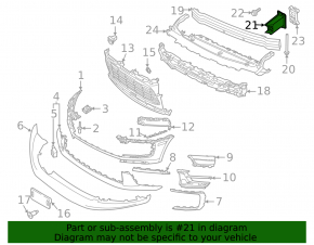 Front bumper reinforcement fang right Porsche Macan 15-22