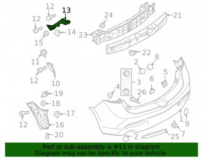 Long left rear bumper mount for Mazda3 MPS 09-13