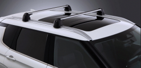 2 x Mitsubishi Outlander 22-26 Cross Rails, Silver + Texture, No Key