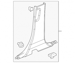 Center pillar trim lower left Chevrolet Equinox 10-17
