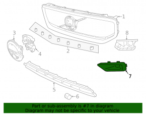 Fog light frame left Volvo XC40 19-22 structure, Inscription, R-Design