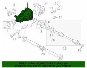 Rear differential gearbox BMW 5 F10 11-16 3.0T 3.08