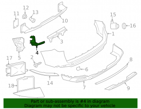 Rear bumper mount left inner BMW X5 F15 14-18