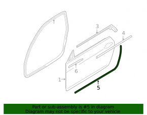 Front right door seal for BMW 335i e92 07-13