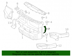 Upper right radiator deflector BMW X5 F15 14-18