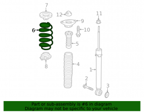Rear left spring Honda CRV 17-19 AWD