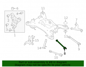 Lower rear left front control arm Infiniti Q50 14-20