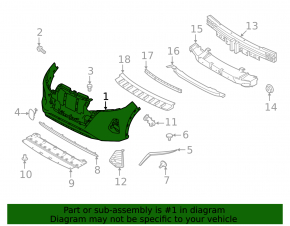 Bare front bumper for Nissan Kicks 2021-2025