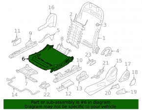 Subaru Forester 25-26 driver's seat slide, mechanical, frameless