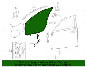 Lexus LS460 LS600h 07-17 Front Left Door Seal