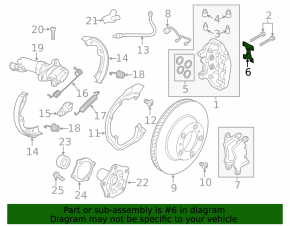 Brake shoe mounting bracket rear left Porsche Panamera 10-16