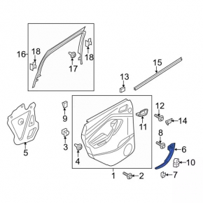 Overlay control window rear right Ford Escape MK3 13- beige, structure, scratches