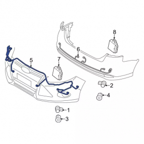Wiring front bumper Ford Focus mk3 11-14 prerest, under fog lights