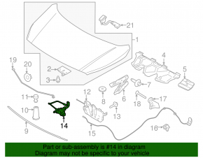 Ford Transit Connect MK2 13-23 Hood Release Lever Under Hood With Cable
