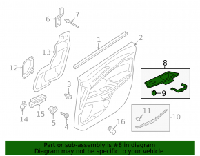 Front left window lift control trim Ford Ecosport 18-22 black used