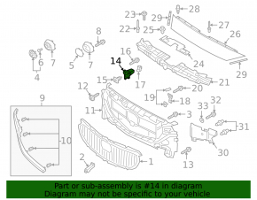 Upper left radiator grille bracket for Mazda 6 18-21