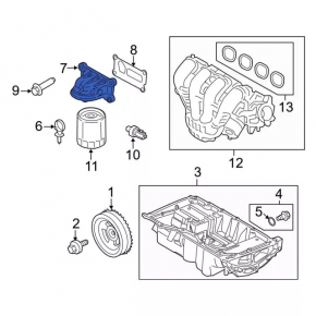 Oil filter housing Ford Escape MK4 20- hybrid, plug-In