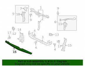 Lower radiator deflector for Mitsubishi Galant 2004-2006