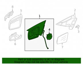 Side mirror left Mercedes CLA 14-19