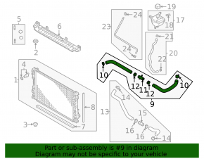 Upper cooling hose for Mitsubishi Outlander 22-25 2.5 (2 parts)