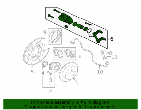 Rear left caliper assembly for Mitsubishi Galant 2012
