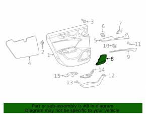 Audi A6 C8 19-24 black Bang & Olufsen rear right door panel speaker mesh, broken fasteners
