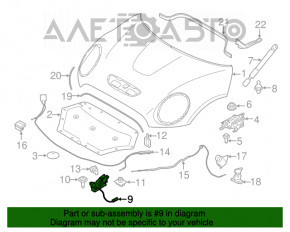 Hood lock right Mini Cooper F56 3d 14-