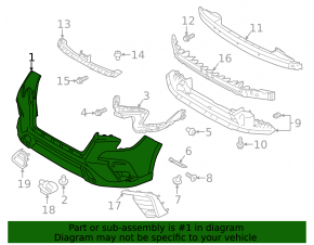 Bare front bumper for Subaru Ascent 2023-2026