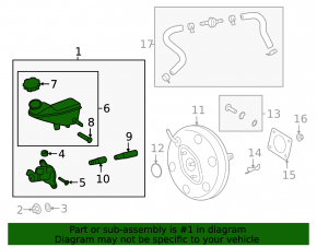 Master brake cylinder with reservoir Kia Forte 19-24 with cover
