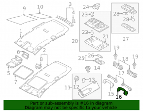 Ceiling handle rear left VW Golf 15-19 gray, scratches