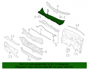 Plastic windshield wiper grille for Nissan Leaf 13-17