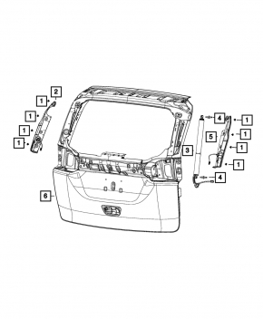 Trunk lid tilt sensor right Chrysler Pacifica 19-
