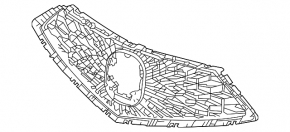 Radiator grille base grill Acura MDX 21-25 2022-24, without surround view, without a-spec
