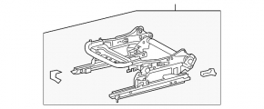 Toyota Venza 21 passenger seat longitudinal adjustment motor - without frame, broken fastener